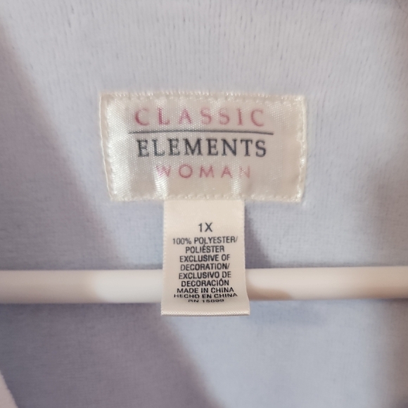 Classic Elements Light Blue Fleece Robe - Picture 4 of 6
